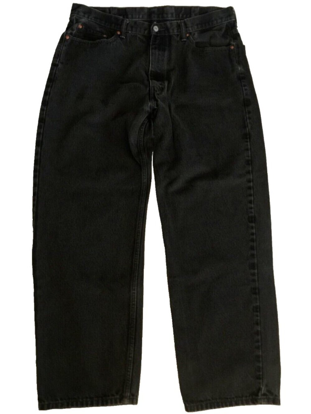 LEVIS 550 BLACK JEANS MENS 40x32 (FITS 39x30) RELAXED FIT STRAIGHT COTTON DENIM